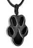 IJD9292 My Pet Cat Dog Black Paw Print Cremation Biżuteria do Ashes Wear Urna Naszyjnik Peepsake Memorial Pendant for Women Men225696018