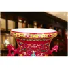 Vasos jingdezhen cerâmica vaso de alto grau esmalte de cristal rosa e orelhas vermelhas de lótus flor moderna decoração doméstica chinesa gota deliv dhd6w