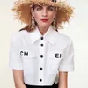 Designer Frauen loser Top Kurzarm Seide und Satin Classic Summer New Paris T-Shirt Casual Long Sleeved Top Damen-Taschenbriefdruck Druck