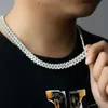 Kettingen voor mannen 10 mm hiphop sieraden vvs moissaniet diamant cuban link ketting zilveren ijsketen