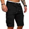 Sous-pants shorts masculins Coton Couleur solide Cargo Summer Summer Mâle Poches Jogger Jogger Casual Working Army Tactical