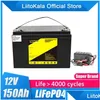 Baterie liitokala lifePo4 12,8 V 12V 150AH Lithum Baterics Pack 100A BMS dla łodzi 1200 W Słoneczne wózki golfowe energii energii słonecznej RV DHX86