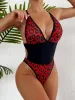 Costumes monokini 2023 High Cut One Piece Swimsuit Leopard Backless Maillots de bain sans maillot de bain Femelle Body de la plage d'été femelle Body