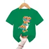 T-shirts Autisme Awareness T-shirts Childrens Coldages à manches courtes Color Animal Dinosaures Mosaïque Tops Boys Filles Fashion Casual Fashion T-shirtsl2405