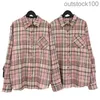 Trend Luxe originele CH -merk Shirts Coats For Women Men De juiste versie van de CH Crooker Pink Proid Cross Patch Leather veelzijdig shirt met lange mouwen