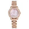 Orologi da polso Oliya Rolling Diamond Women's Watch inossidabile in acciaio inossidabile intarsiata Elegante orologio da polso di quarzo elegante