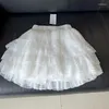 Skirts 2024 Summer Sexy Women High Waist Skirt Dancing Big Swing Tutu Multi-Layer Lace Mesh Cake Short Ladies L482