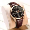 Armbanduhr Fashion Mens Uhren Top Military Quartz Watch Man Premium Leder wasserdichte Sport Chronograph Männer Uhr