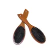 Doğal Domuz Kılı Saç fırçası Masaj Karavan Anti-Statik Saç Kafa Derisi Kürek Fırçası Kayın Ahşap Saç Fırçası Styling Aracı Erkek Kadınlar için Kuru Islak Kuaftiz