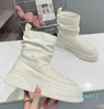 Designer Womens Boot Australia Platform Inverno Snow Brevetto Leotta Shining Wool Bianco Bianco Scarpe