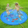 Summer Childrens Outdoor Play Water Games Mat Beach Lawn Inflable Sprokler Cushion Toys Cushion Gift Fun for Kids Baby 240423