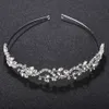 Bandons Miallo Wedding Tiaras Bridal Hair Clip Clip de diamant diamant fille Bandage argent feuille cristal couronne accessoires de cheveux bijoux Q240506