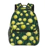 Sac à dos paillard imprimé femmes à motif vert jaune sac à dos de style polyester sacs de scolaire de voyage.