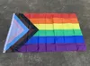 Bannerflaggor Rainbow Flag 90x150cm Banner 100d Polyester Double Side Penetration LGBT Gay Rainbow Progress Pride Flag med 2 grommets