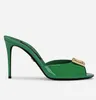 Luxury Fashion Brands Keira sandals Women's mule leather green black exposed toe chunky high heels Women's comfortable walking shoes EU35-43 with box