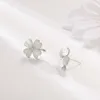 Gli orecchini di alta qualità non sbiadiscono o deformano il trifoglio a quattro foglie Pure Silver Hightend Accessori in stile fragrante con Cleefly comune