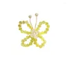 Charms 1st Pastoral Cute Cartoon Pearl Butterfly Diy Hand-Woven Pärlade örhängen Hårtillbehör Material