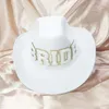 Berets Spring Elegant Cowgirl Hat Stitching BRIDE Letter Wedding Po Costume Props