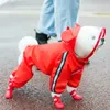 防水子犬犬レインコートレインジャケット小さなミディアムドッグのためのフードポンチョ反射ストラップ