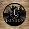 Duvar Saatleri Londra Siyah Ev Dekoru Asma Olağandışı Yaratıcı Kayıt Sakatı Çalar Saat Yuvarlak Dekorasyon Salon Bırakma Bahçesi DHXE0