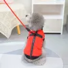 Parkas Hiver Warm Cotton Parka Matela pour petits chiens moyens Veste de harnais zippe complet avec une bague en laisse pour les vêtements de chiot au froid