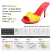 Voesnees Brand Summer Summer Femmes Couleurs mixtes Pou Fine Heel 9cm Plateforme de sandale extérieure Sexy Slipper Shoes Slides Talons 240506