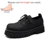 Zapatos casuales altura creciente plataforma de cuero hombres puro trabajo negro sin tapa de acero soles gruesas mafinishing