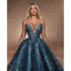 Shining Prom V-Neck Ball Sleeveless Glamorous Dresses Applicants Sequins Backless Court Gown Zipper Custom Made Plus Size Party Dress Vestido De Noite