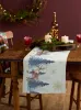 パッドクリスマストナカイクリスマスツリーリネンテーブルランナードレッサースカーフテーブル装飾洗えるダイニングテーブルランナークリスマスデコレーション