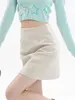 Jupes coréennes Femmes beige élégant Sexy Club Short Preppy Style A-Line High-Waist Mini jupe 2024 Fashion vintage printemps d'été