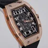 Milles Richamills Watch Rm6701 Mens 18k Rose Gold with Diamond Date Display Automatic Mechanical Swiss Famous Luxury