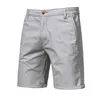 Men Shorts Summer Algodón de algodón Medio Masco Mas de negocios Men Shorts Impreso Playa Stretch Chino Classic Fit Short Homme 240506