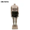 Cmyaya plus size dames camouflage gedrapeerde taille shorts rokken 2023 mode zomer streetwear ins curve mini rok 240420
