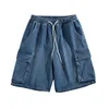 Summer Men Denim Streetwear Vintage Coréen Harajuku Pocket Jeans Shorts Hip Hop Cargo Pantal