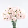 Fiori decorativi rosa fiore rosa bouquet artificiale rosa rosso decorazione di nozze 27 teste di seta finte rose floreali di decorazioni per la casa mazzo