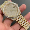 Hochverkaufte luxuriöse Herren -Uhr -Labor -Labor -Diamant -Quarz -Charm aus dem Uhrenpass Tester d vvs Moissanite Diamond Uhren selten