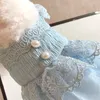 Appareils pour chiens Summer section mince Pet Blue Dream Robe princesse délicate Bichon de dentelle délicate