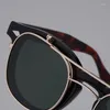 Sunglasses High Quality Acetate Original Japanese Artisan Decorative Glasses Optical Frame Retro Square Clip On Rivet Connection
