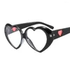 Solglasögon söta hjärtformade glasögon bärbar regnbåge färgglad sommarstrand kärlek trend kvinnor