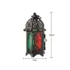 Świece posiadacze marokańskiego w stylu lampa wiatrowa Lattern Lantern Candlestick Ornament Wotor na bar do domu Wedding Decorat Q5d1