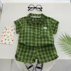 Kleidungssets Sommer Babykleidung Anzug Kinder Jungen Plaidhemd Shorts 2pcs/Sets Kleinkind Casual Kostüm Kids Trails -Anlagen