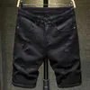 Shorts maschile nuovi pantaloncini bianchi in jeans buchi strappati da uomo intrecciati classici e semplici cortometraggi in forma slim cottini maschili ad alta qualitàl2405