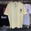 Hochwertiger Original -Rhuder -Designer T -Shirts Modemarke -Spur gedruckt hochgramm Gewicht Doppelgarn Baumwolle Kurzarm T -Shirt Lose für Männer mit 1: 1 Logo