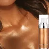 4 kleuren spuiten vloeibare highlighter shimmer gezicht contour cosmetische glitter body bronzer olie mist hoogtepunt make -up 240415