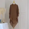 3 couches Hijabs en mousseline