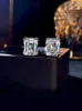 Серьги для грибки 2024 Light Luxury 925 стерлинговой серебряный серебряный серебряный сахар Emerald Cut Минималистский набор с свадебными украшениями с высоким углеродным бриллиантом