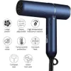 Mini 1000W Professional Hair Dryer Blue Light Negative Ion Travel Folding Blow Drier Cold Wind Air Anion Salon Hair Tools 240430