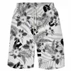 Heren plus size shorts Hawaiiaanse bloem shorts, losse oversized strandbroek, grote shorts, bedrukt trendy merk, zomer bovenkleding, bijgesneden broek