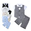 Kleidungssets 1-4 Jahre Baby Jungen Outfit geboren Gentleman Hochzeits Bowtie Tuxedo Kleidung formelle Anzug Sommerset Geburtstagsgeschenk