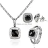 Pulsera, pendientes collar ring joyería colgante de diamantes y aretes regalos de mujeres de lujo 9406417 conjuntos de entrega de caída dhsud
